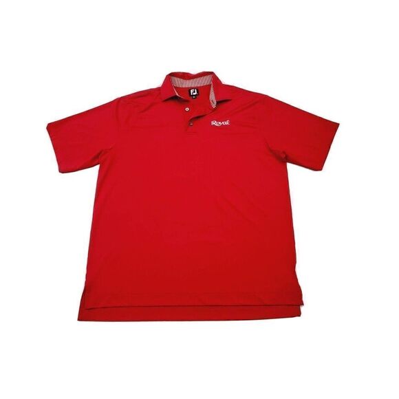 FootJoy Golf Polo Shirt Mens Size Large L Short Sleeve Performance Red Solid - Picture 1 of 12